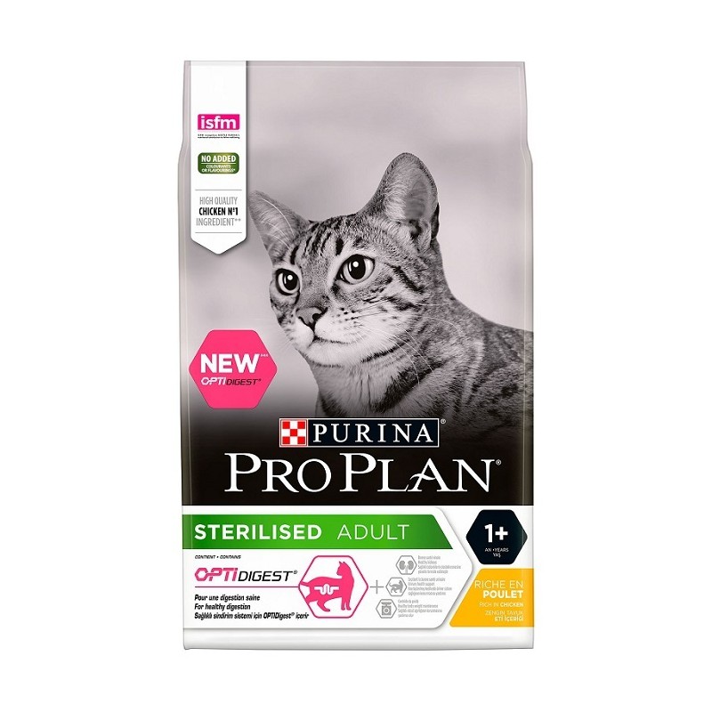 Hrana uscata pisici sterilizate PURINA PRO PLAN STERILISED OPTIDIGEST cu Pui, 1.5 kg