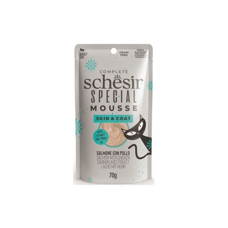 Schesir Special Skin & Coat Cat Plic Somon & Pui 70G