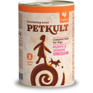 Hrana umeda caini Petkult Junior cu curcan 400 g