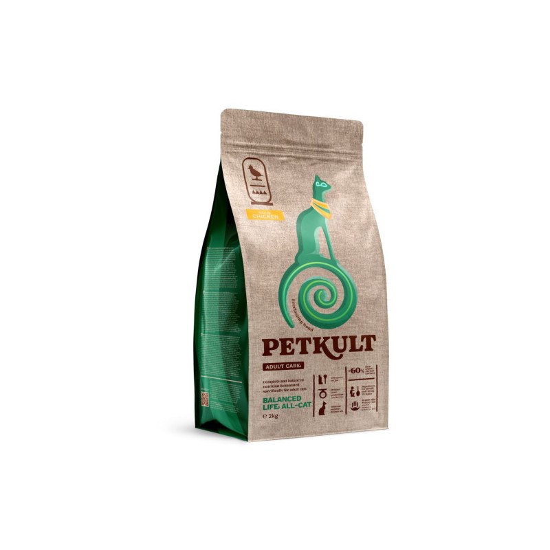 Petkult Adult Care Balanced Life All-Cat Pui hrana uscata pisici 2kg