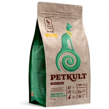 Petkult Adult Care Balanced Life All-Cat Pui hrana uscata pisici 2kg