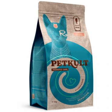 Petkult Probiotic Care Sensitive cu Somon hrana uscata pisici 2kg
