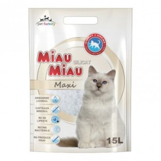 Nisip Pisici MIAU MIAU Silicat Maxi 15L