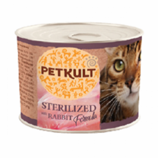 Hrana umeda pisici Petkult Sterilised pisici  sterilizate cu iepure conserva 185 g