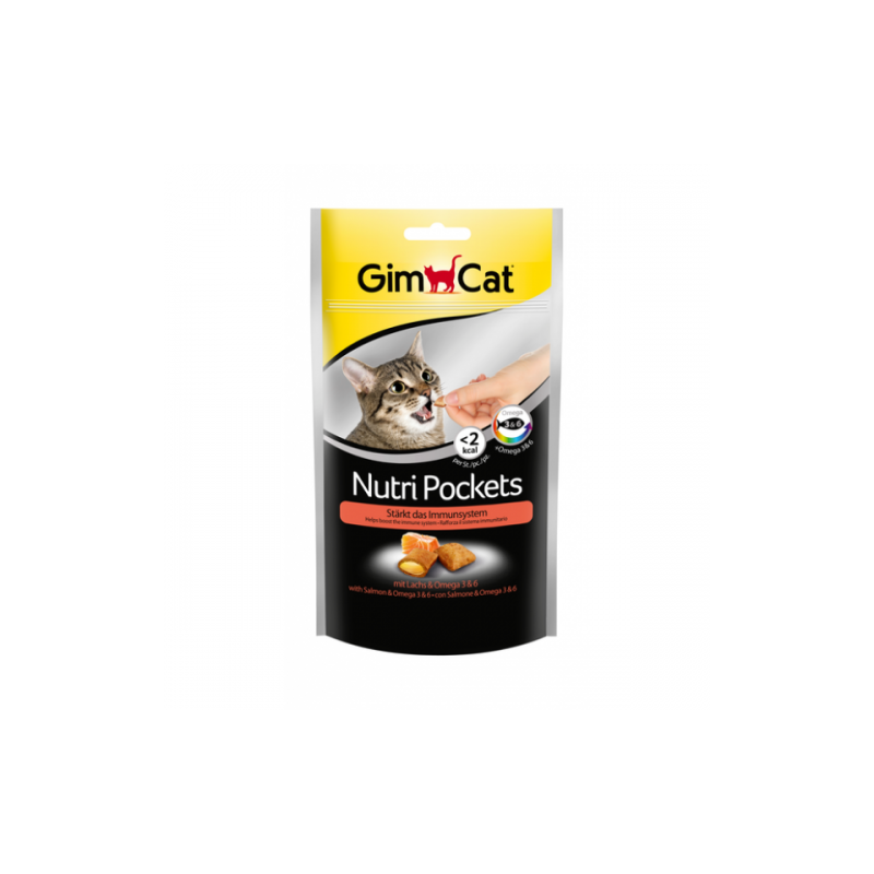 Recompense pisici Gimcat Nutri Pockets cu somon 60 g