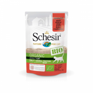 Hrana umeda pisici Schesir Bio cu vita plic 85 g