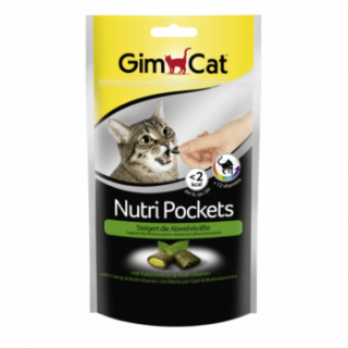 Recompense pisici cu iarba matei si multivitamine Gimpet Nutri Pockets 60 g