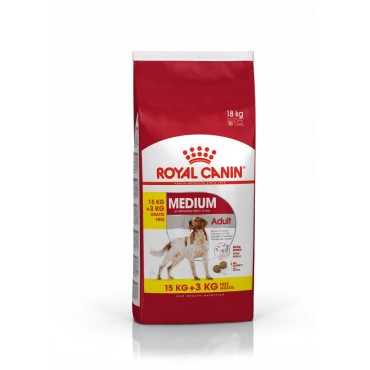 Royal Canin Medium Adult 15kg + 3kg gratis